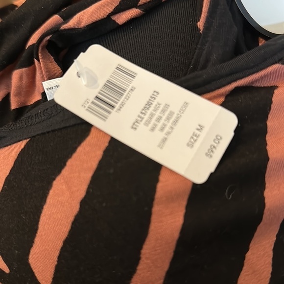 Soma Square Neck Maxi Dress With Built-In Bra / Zebra Palm SzM - Picture 2 of 11